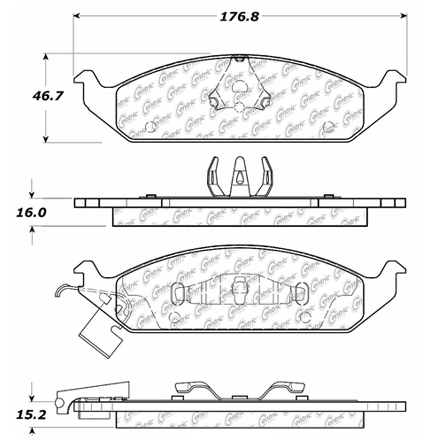 C-Tek 10206500 Centric 102.06500 Disc Brake Pad Set Front Fits 95-00 Chrysler Cirrus, 96-00 Chrys...