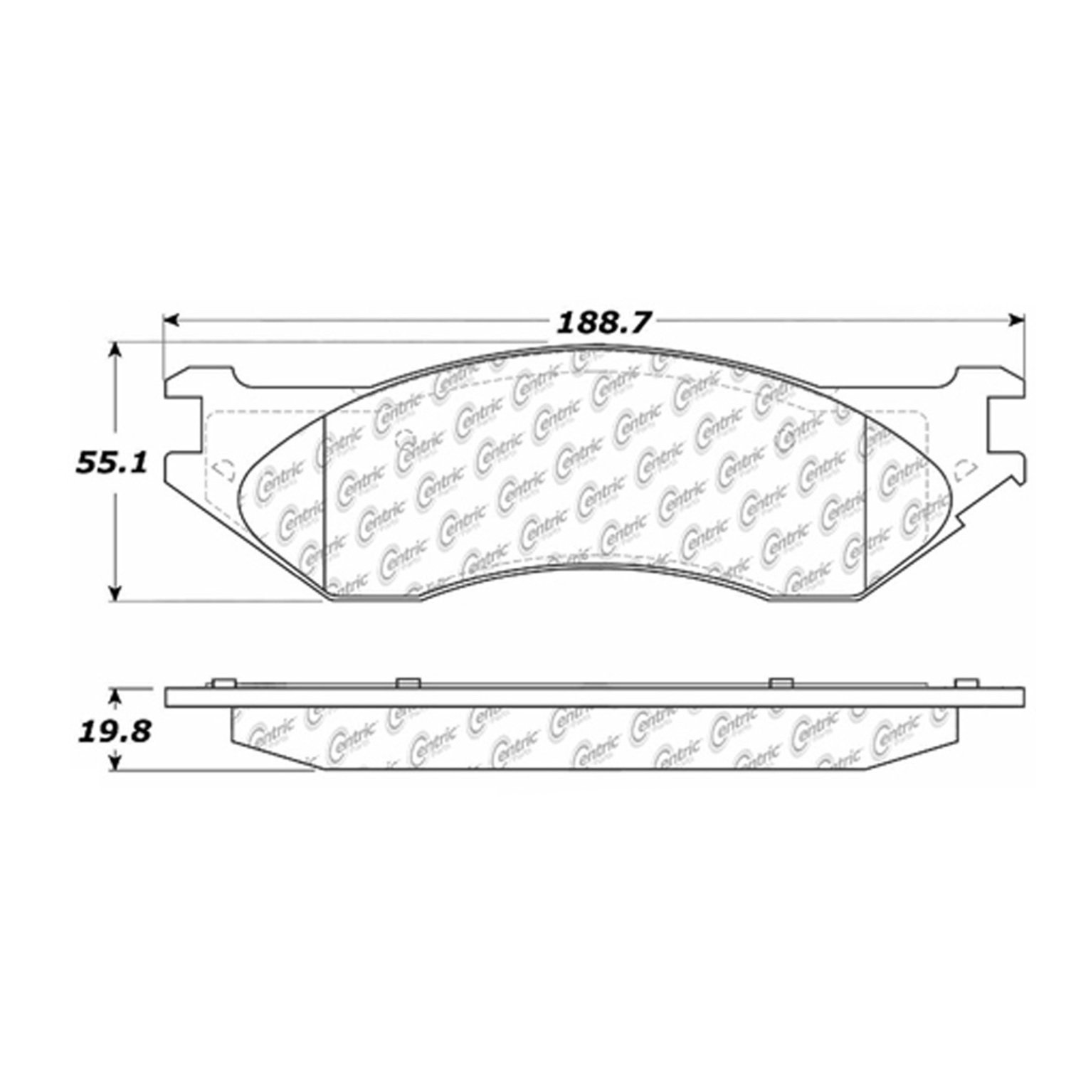 C-Tek 10207021 Centric 102.07021 Disc Brake Pad Set Rear Fits 2006-2008 Dodge Ram 1500, 2001-2008...