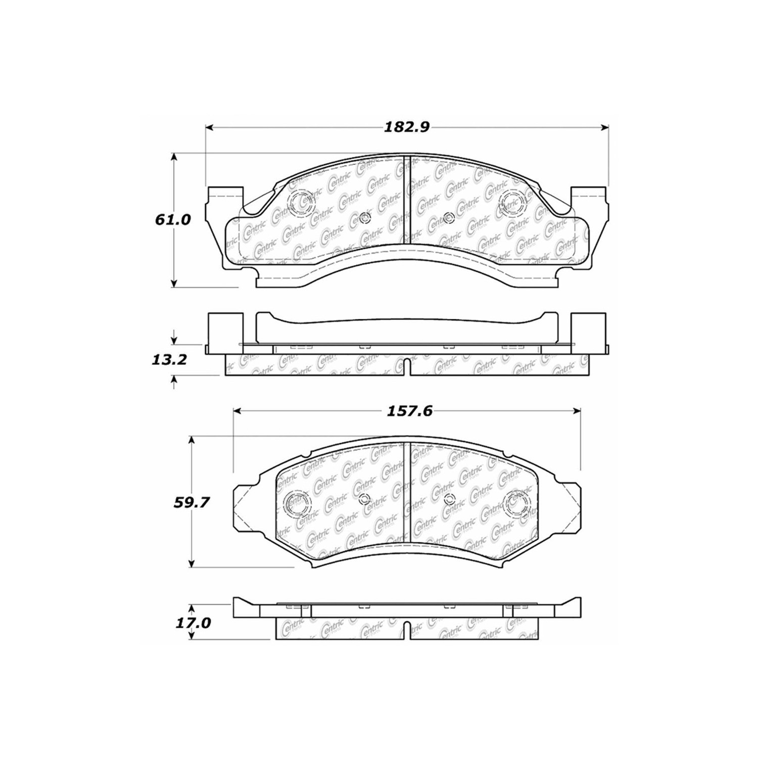 Centric 10403750 Centric 104.03750 Disc Brake Pad Set Front
