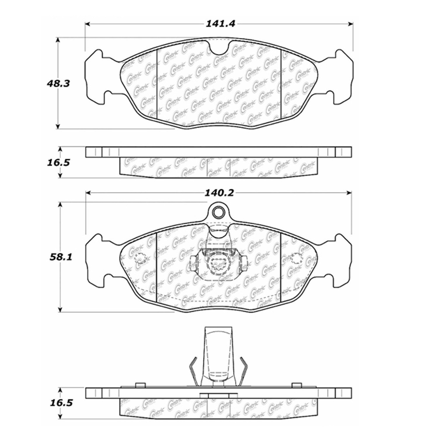 Centric 10506881 Centric 105.06881 Disc Brake Pad Set Rear