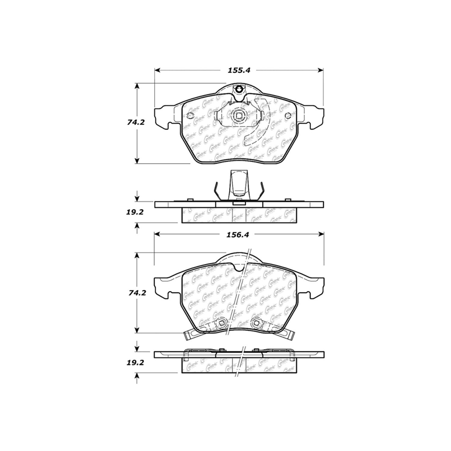 Centric 30008190 Centric 300.08190 Disc Brake Pad Set Front