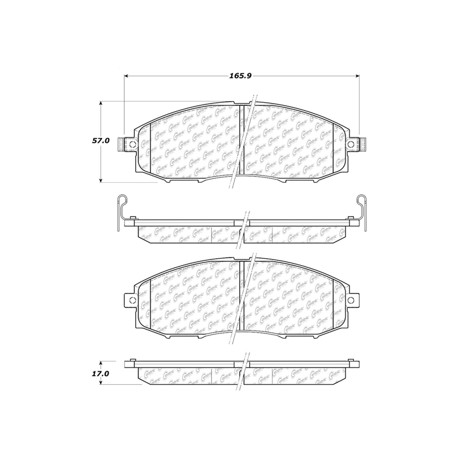 Centric 30608300 Centric 306.08300 Disc Brake Pad Set Front Fits 2003-2004 Nissan Frontier, 2000-...
